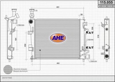 Радиатор, охлаждение двигателя AHE купить