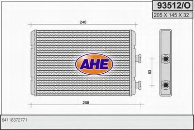 Теплообменник, отопление салона AHE
