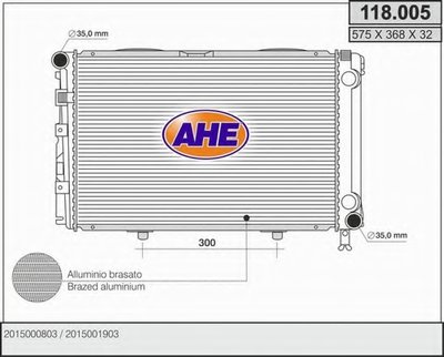 Радиатор, охлаждение двигателя AHE купить