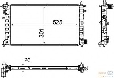 Радиатор, охлаждение двигателя BEHR HELLA SERVICE HELLA купить
