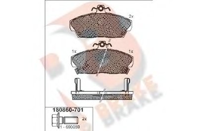 Комплект тормозных колодок, дисковый тормоз R BRAKE купить