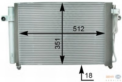 Конденсатор, кондиционер BEHR HELLA SERVICE HELLA купить