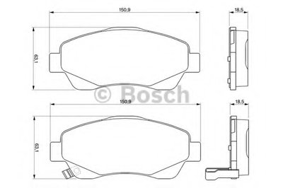 Комплект тормозных колодок, дисковый тормоз BOSCH