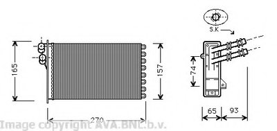 Теплообменник, отопление салона AVA QUALITY COOLING