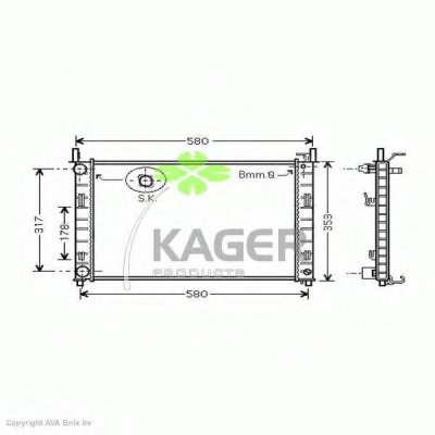 Радиатор, охлаждение двигателя KAGER купить