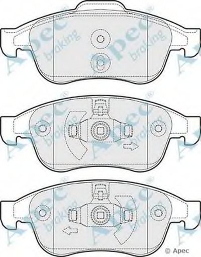 Комплект тормозных колодок, дисковый тормоз APEC braking