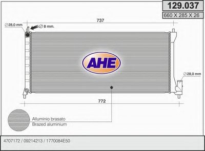 Радиатор, охлаждение двигателя AHE купить