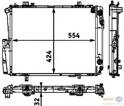 Радиатор, охлаждение двигателя BEHR HELLA SERVICE купить