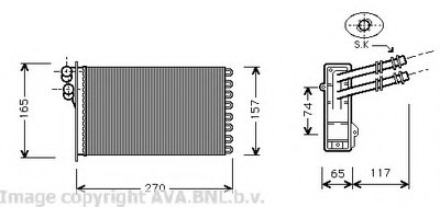 Теплообменник, отопление салона AVA QUALITY COOLING
