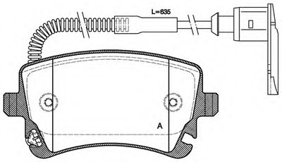 Комплект тормозных колодок, дисковый тормоз ADVANCE OPEN PARTS