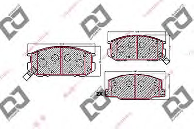 Комплект тормозных колодок, дисковый тормоз DJ PARTS
