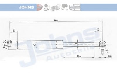 Газовая пружина, крышка багажник JOHNS