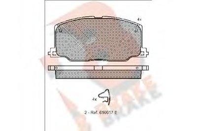 Комплект тормозных колодок, дисковый тормоз R BRAKE