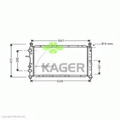 Радиатор, охлаждение двигателя KAGER купить