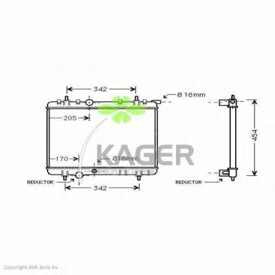 Радиатор, охлаждение двигателя KAGER купить