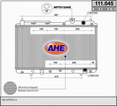 Радиатор, охлаждение двигателя AHE купить