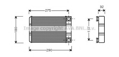 Теплообменник, отопление салона AVA QUALITY COOLING