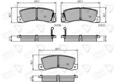 Комплект тормозных колодок, дисковый тормоз ANL Braking COMLINE