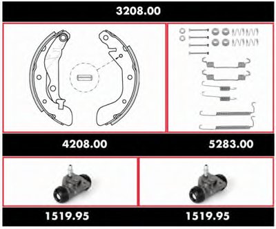 Комплект тормозов, барабанный тормозной механизм Precision Kit REMSA