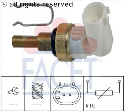 Датчик, температура охлаждающей жидкости; Датчик, температура охлаждающей жидкости; Датчик, температура охлаждающей жидкости FACET купить