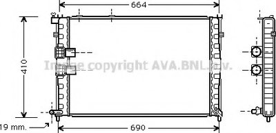 Радиатор, охлаждение двигателя AVA QUALITY COOLING купить