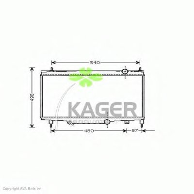 Радиатор, охлаждение двигателя KAGER купить