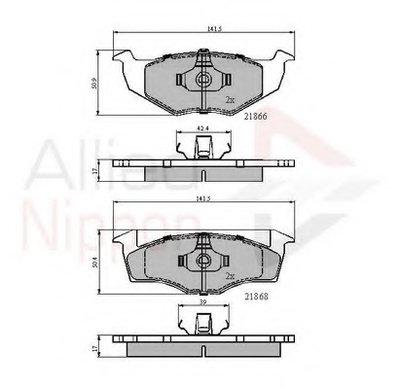 Комплект тормозных колодок, дисковый тормоз ANL Braking COMLINE
