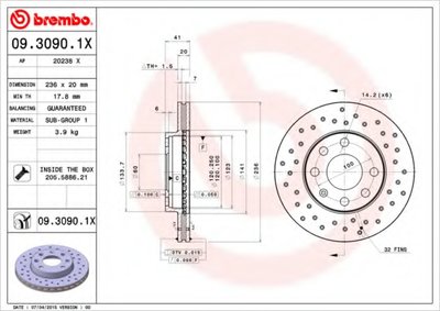 Тормозной диск BREMBO XTRA LINE BREMBO купить