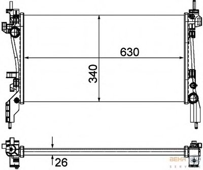 Радиатор, охлаждение двигателя BEHR HELLA SERVICE купить