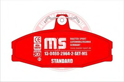 Комплект тормозных колодок, дисковый тормоз MASTER-SPORT