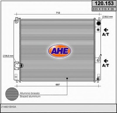 Радиатор, охлаждение двигателя AHE купить