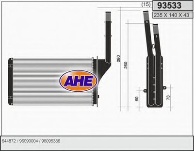 Теплообменник, отопление салона AHE
