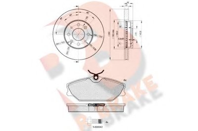 Комплект тормозов, дисковый тормозной механизм R BRAKE