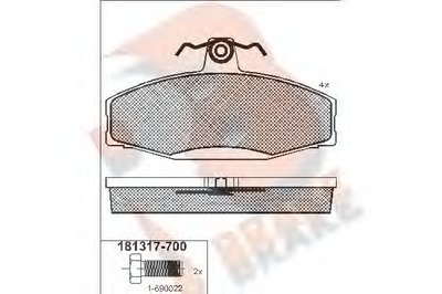 Комплект тормозных колодок, дисковый тормоз R BRAKE