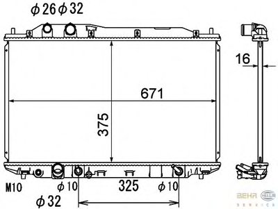 Радиатор, охлаждение двигателя BEHR HELLA SERVICE HELLA купить