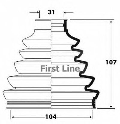Пыльник, приводной вал FIRST LINE