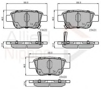 Комплект тормозных колодок, дисковый тормоз ANL Braking COMLINE купить