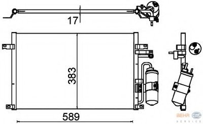 Конденсатор, кондиционер BEHR HELLA SERVICE HELLA купить