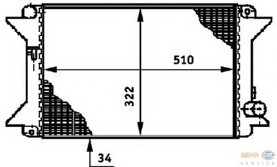 Радиатор, охлаждение двигателя BEHR HELLA SERVICE HELLA купить