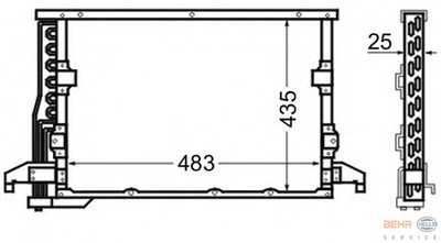 Конденсатор, кондиционер BEHR HELLA SERVICE купить