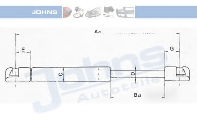Газовая пружина, крышка багажник JOHNS