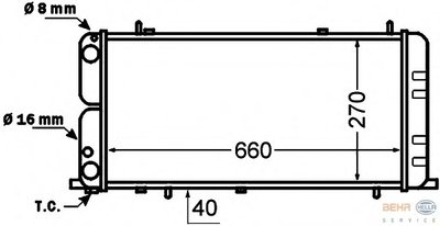 Радиатор, охлаждение двигателя BEHR HELLA SERVICE купить