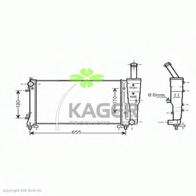 Радиатор, охлаждение двигателя KAGER купить