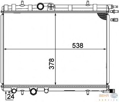 Радиатор, охлаждение двигателя BEHR HELLA SERVICE купить