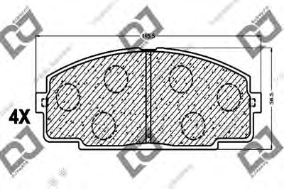 Комплект тормозных колодок, дисковый тормоз DJ PARTS