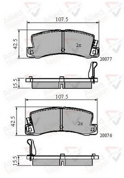Комплект тормозных колодок, дисковый тормоз ANL Braking COMLINE