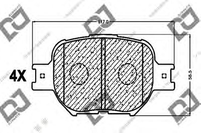 Комплект тормозных колодок, дисковый тормоз DJ PARTS