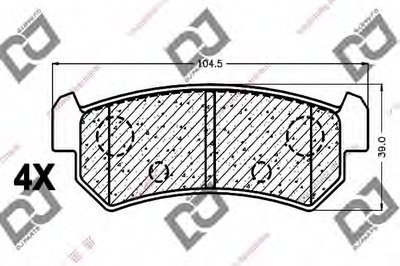 Комплект тормозных колодок, дисковый тормоз DJ PARTS