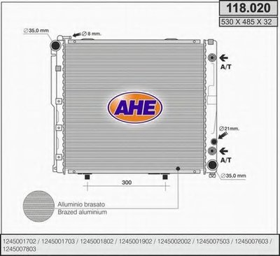 Радиатор, охлаждение двигателя AHE купить