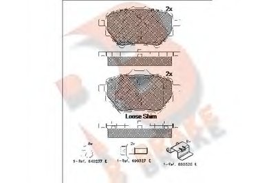 Комплект тормозных колодок, дисковый тормоз R BRAKE